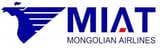 MIAT Mongolian Airlines logo featuring a blue eagle with wings and company acronym text